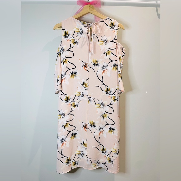 Cute Floral Dress with Cold Shoulder Sleeves - Picture 2 of 3